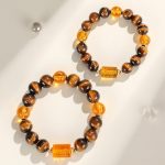 Tiger's Eye Stone Wealth God Crystal Bracelet for Luck, Money, Energy
